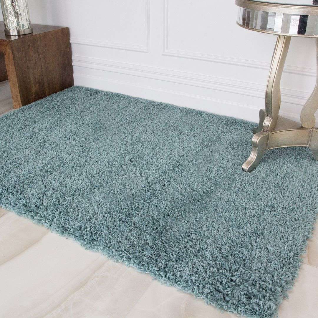 Duck Egg Shaggy Rug Living Room Rugs Kukoon Rugs Online