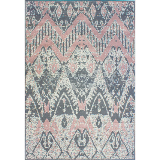 Pink Tribal Aztec Distressed Living Room Rug