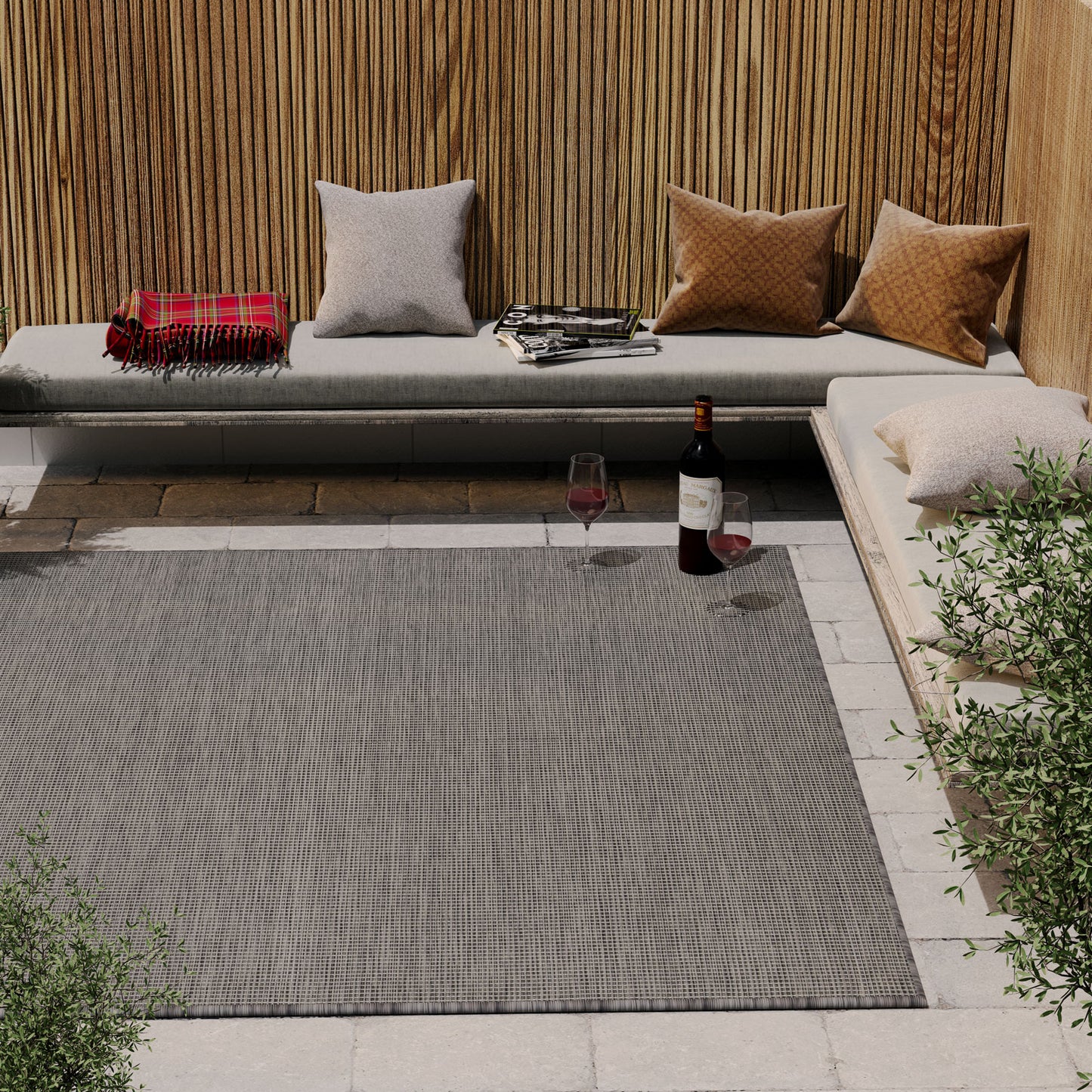 Mottled Weatherproof Outdoor Rug - Choose Your Colour