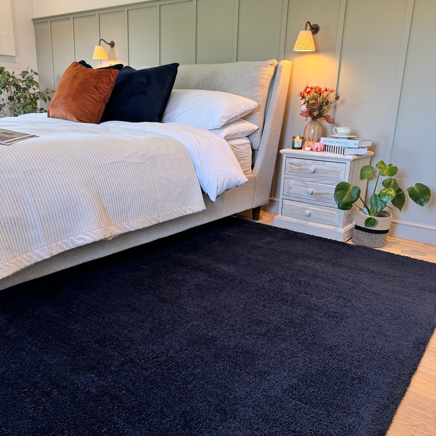 Premium Navy Shaggy Rug - Midnight Navy