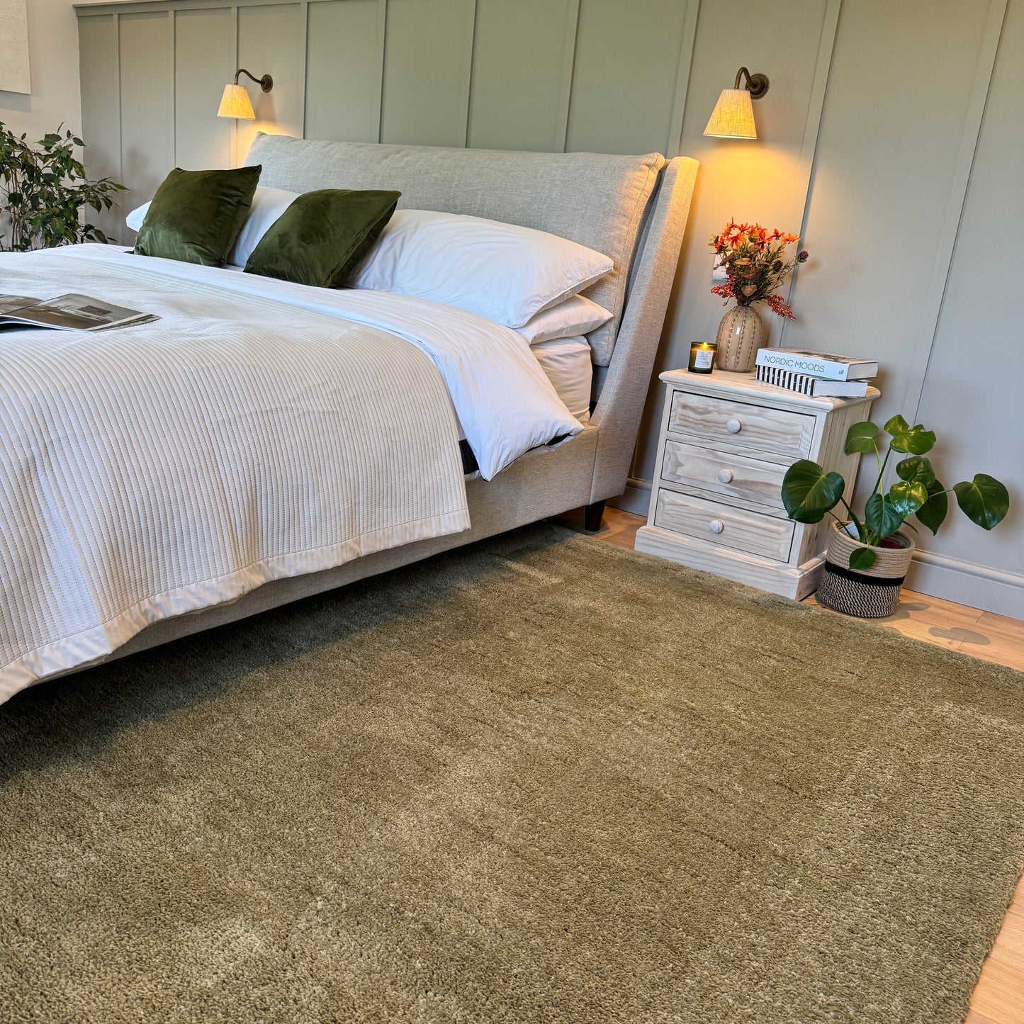 Premium Sage Green Shaggy Rug - Sage