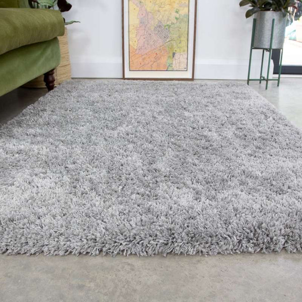 Silver shag store rug