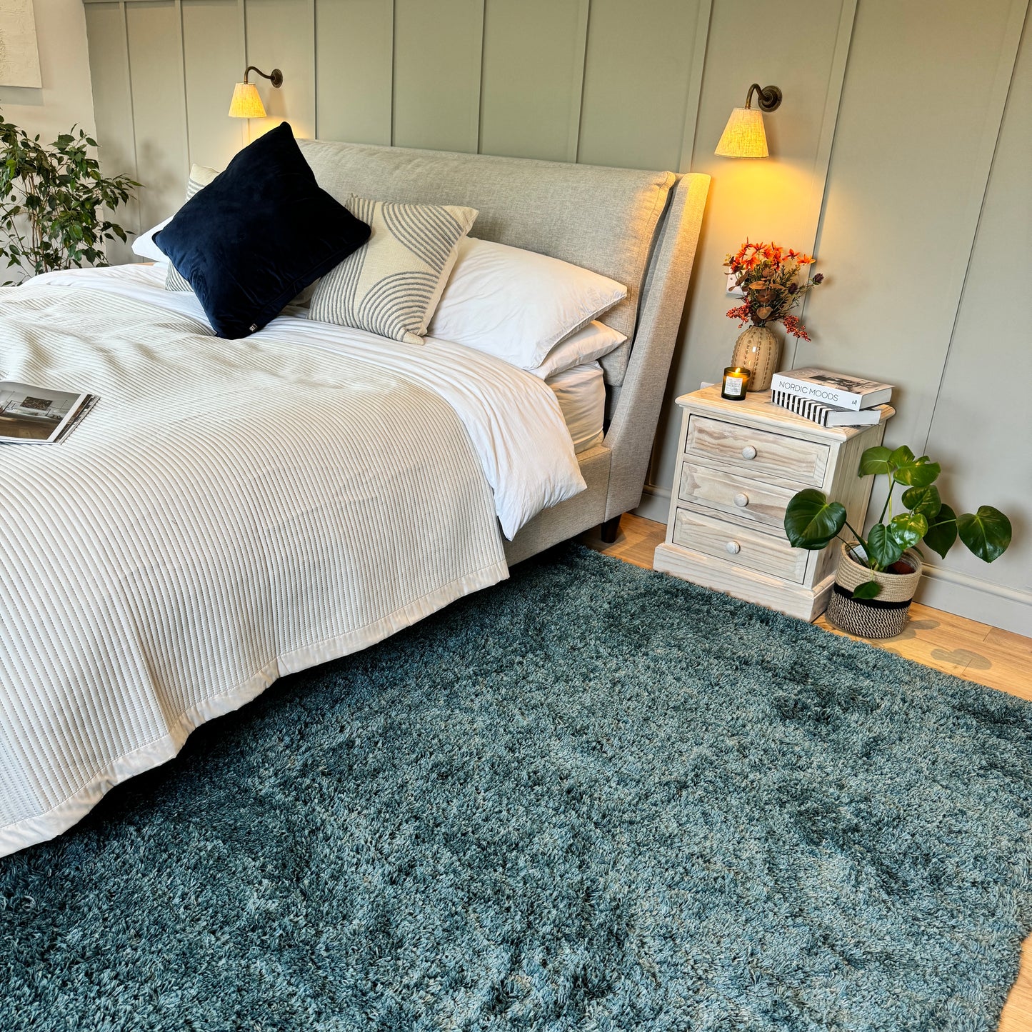 Super Soft Luxury Blue Shaggy Rug