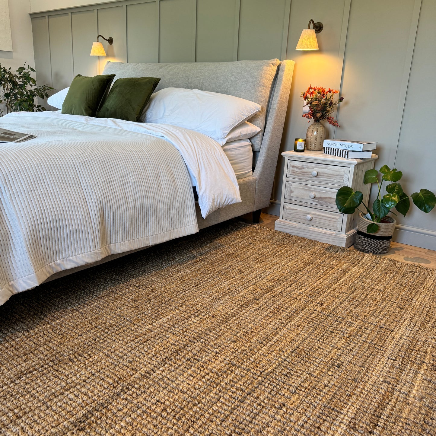 Rustic Jute Sisal Brown Natural Area Rugs - Boucle