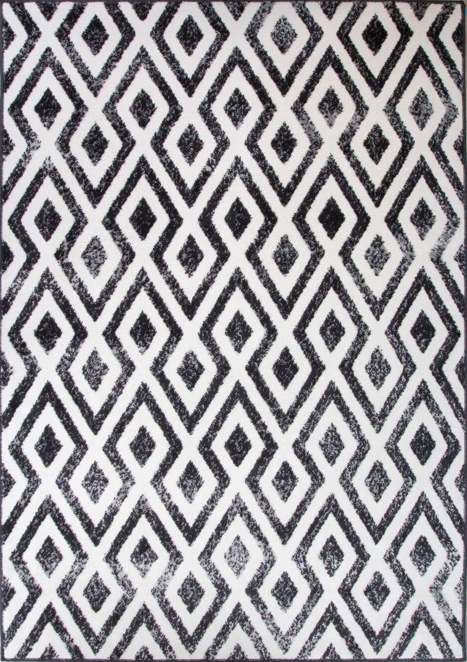 Geometric Black Ombre Runner Rug