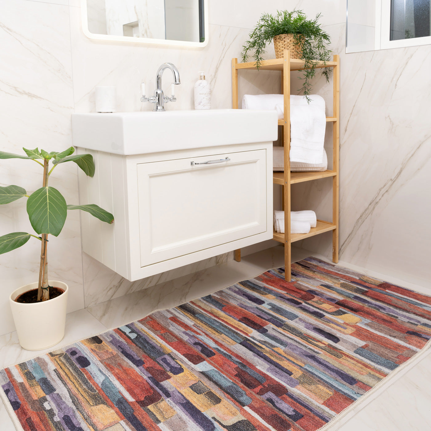 Washable Bathroom Mat - Blur