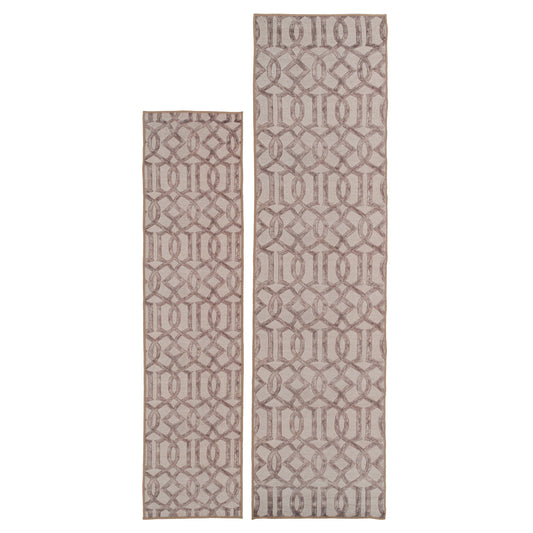 Washable Neutral Geometric Runner - Burrow