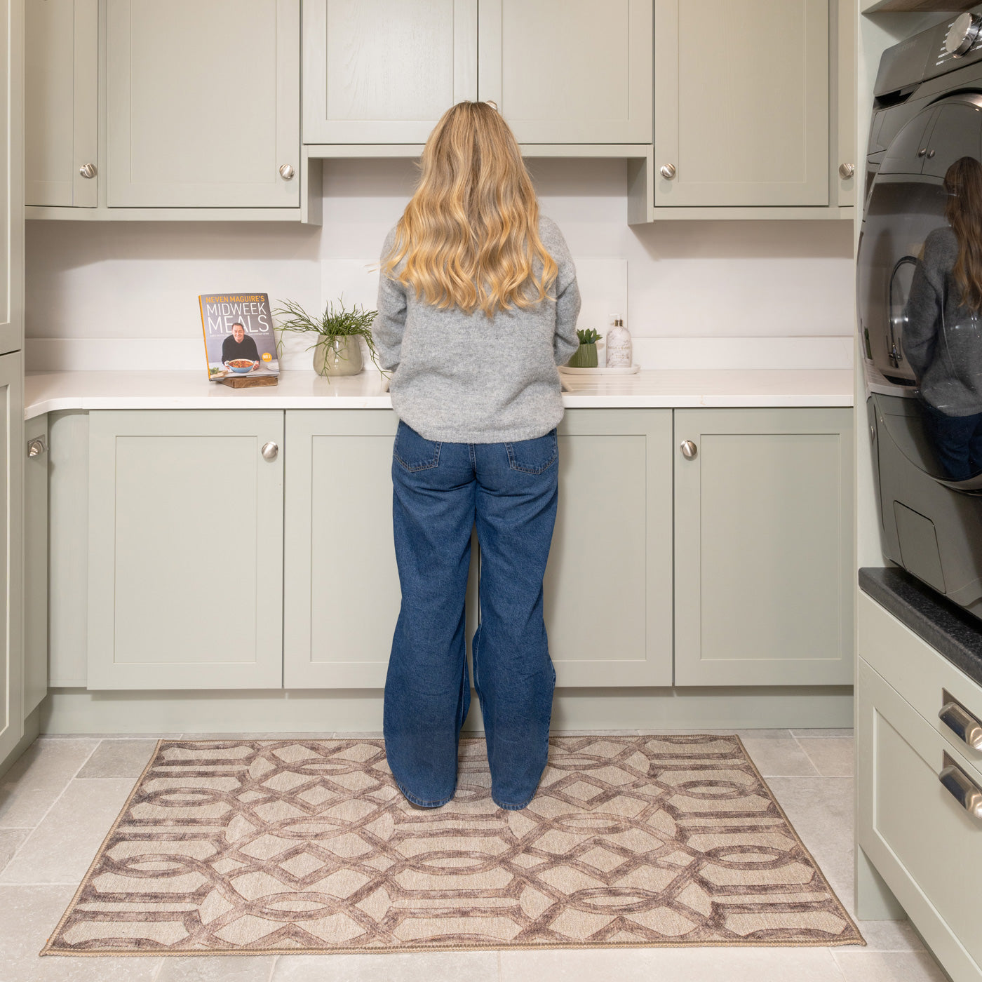 Washable Grey Kitchen Mat - Burrow