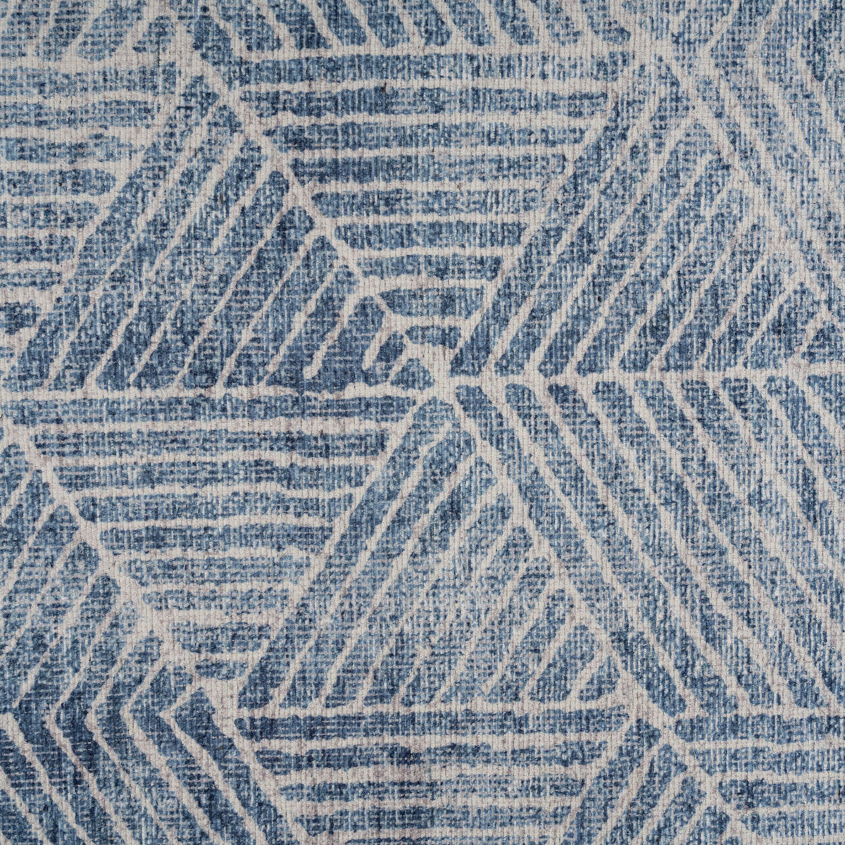 Washable Blue Geometric Rug - Plato