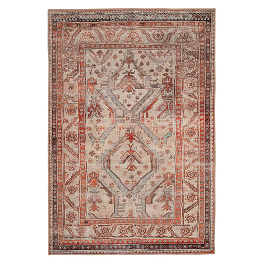 Distressed Terracotta Washable Rustic Rug - Rowe