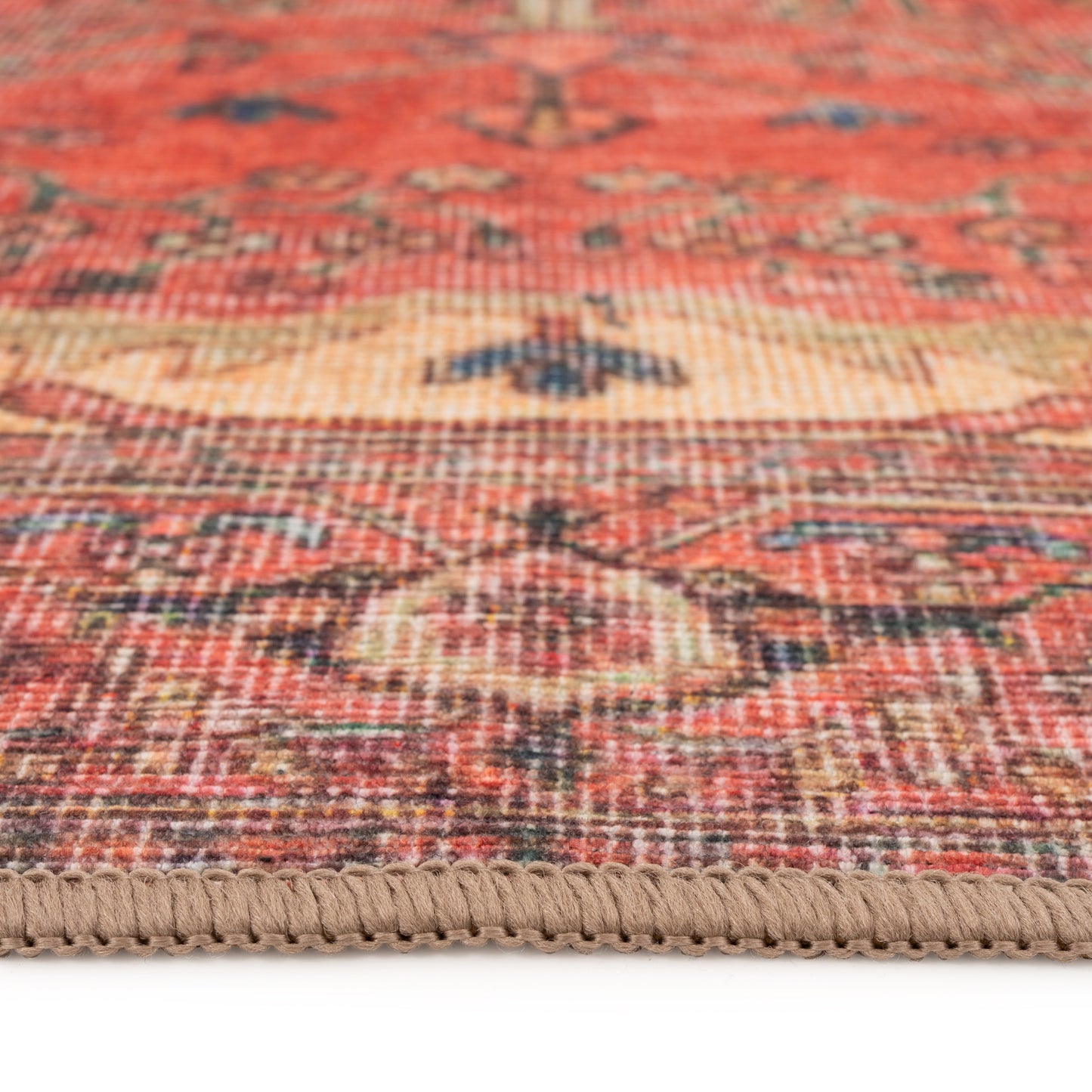 Kashan Washable Terracotta Rug - Viv