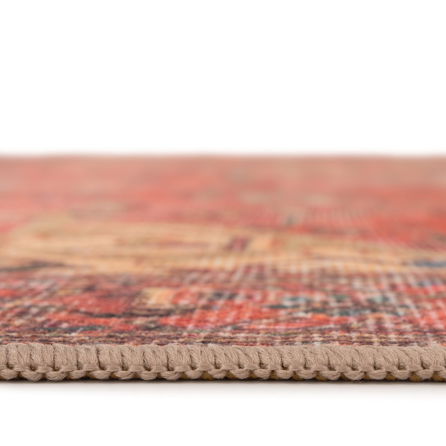 Kashan Washable Terracotta Rug - Viv