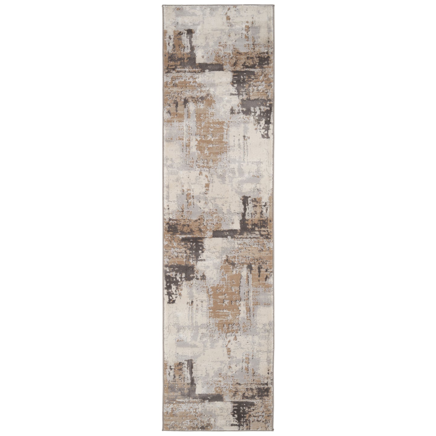 Distressed Abstract Beige Area Rug - Grace