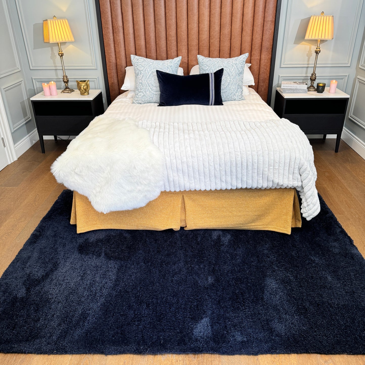 Premium Navy Shaggy Rug - Midnight Navy