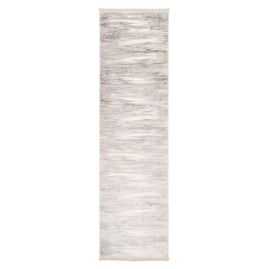 Grey Brush Strokes Runner Rug