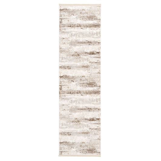 Soft Beige Distressed Runner Rug - Zoya