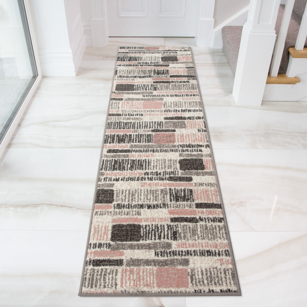 Pink Grey Modern Area Rug