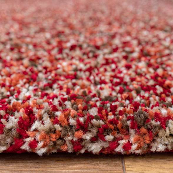 Burnt Orange Mottled Shaggy Hall Runner Rug