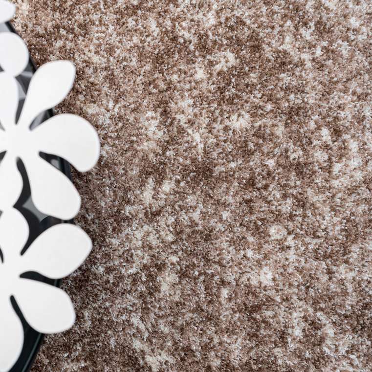 Light Brown Mottled Shaggy Runner Rug