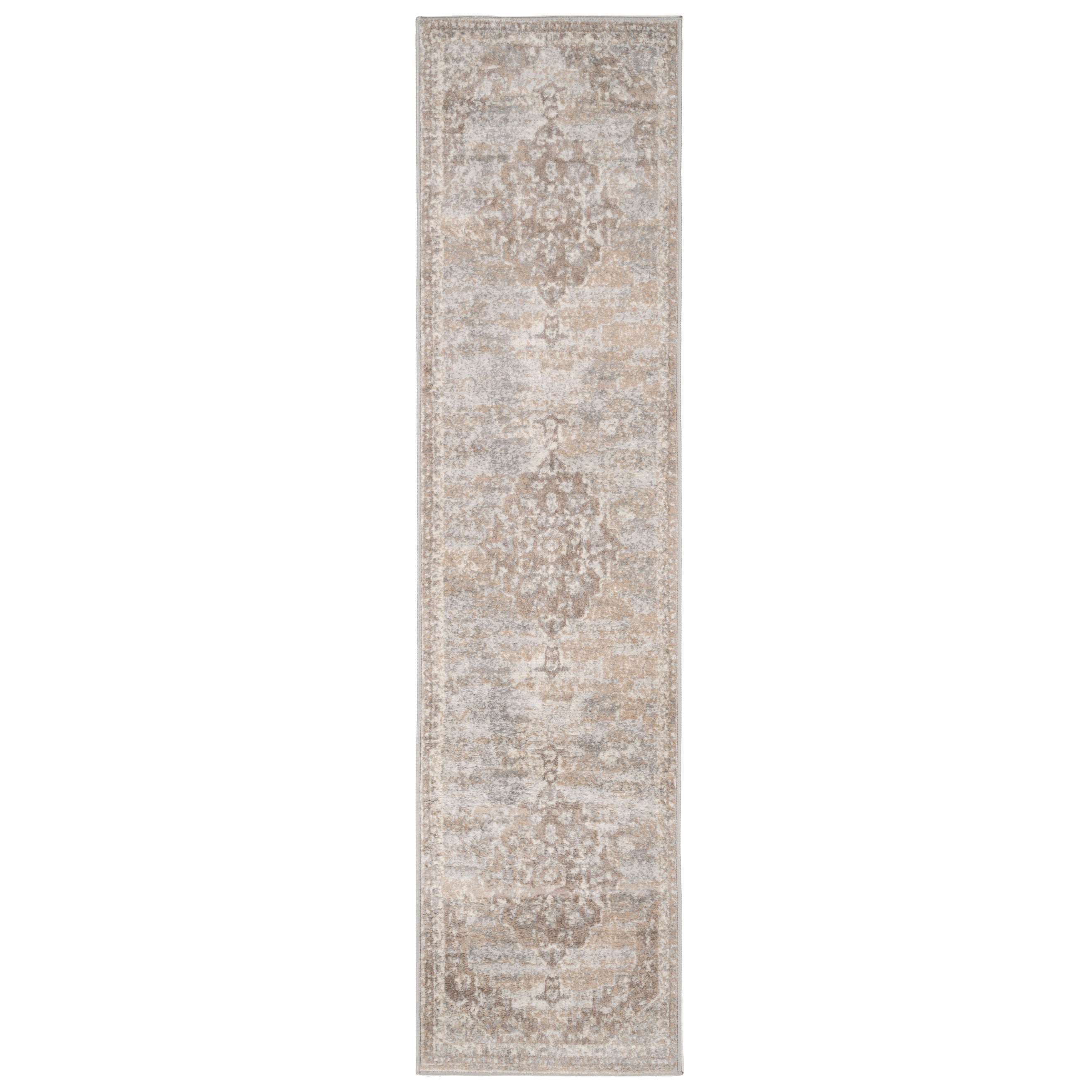 Traditional Distressed Beige Runner Rug | Runner Rugs | Kukoon Rugs Online