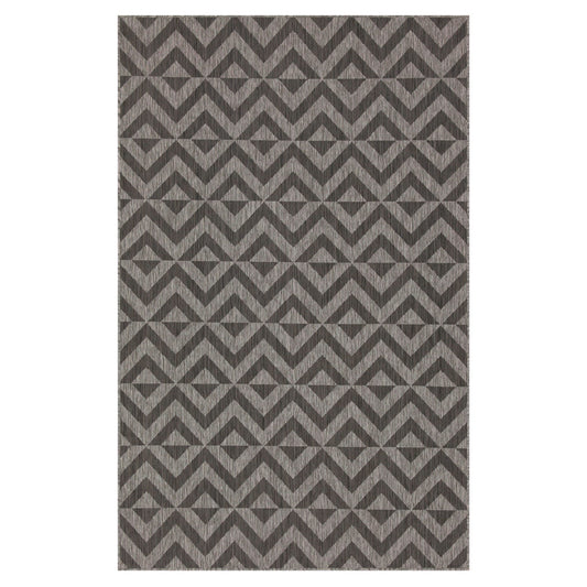 Charcoal Geometric Indoor Outdoor Rug - Rapture