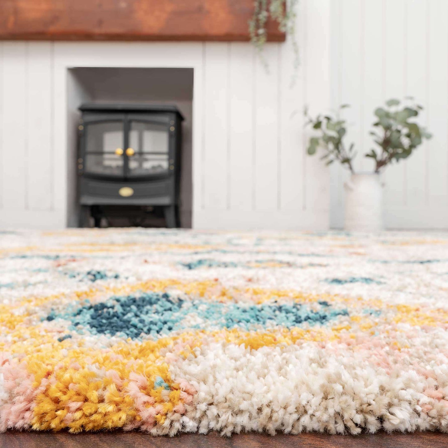 Super Soft Abstract Moroccan Shaggy Runner Rug