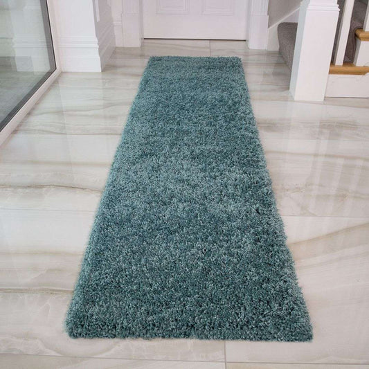 Duck Egg Shaggy Runner Rug