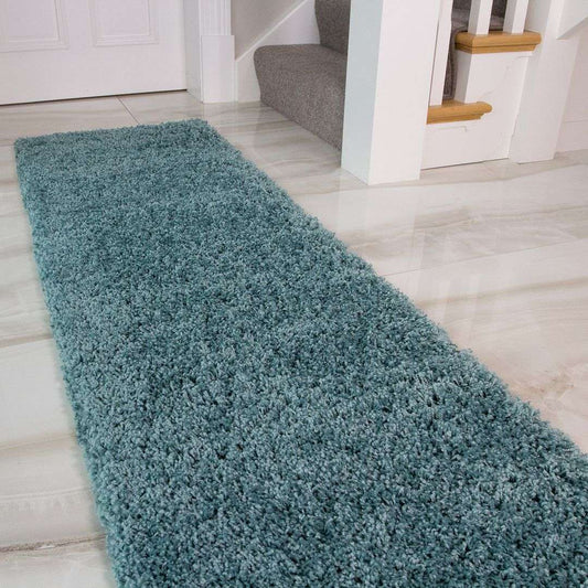 Duck Egg Shaggy Runner Rug