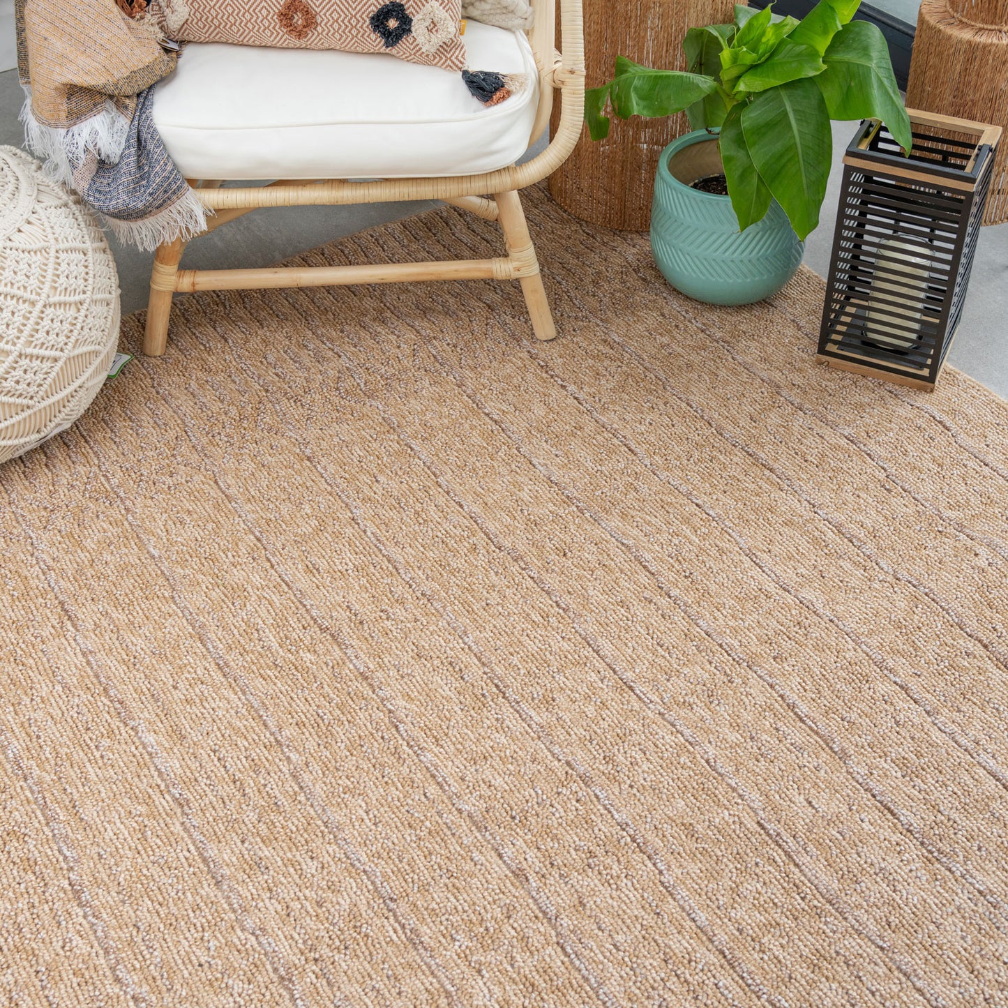 Plain Jute Brown Living Room Rug - Saule