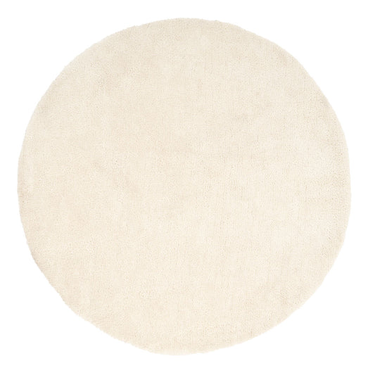 Premium Cream Shaggy Circle Rug - Lace