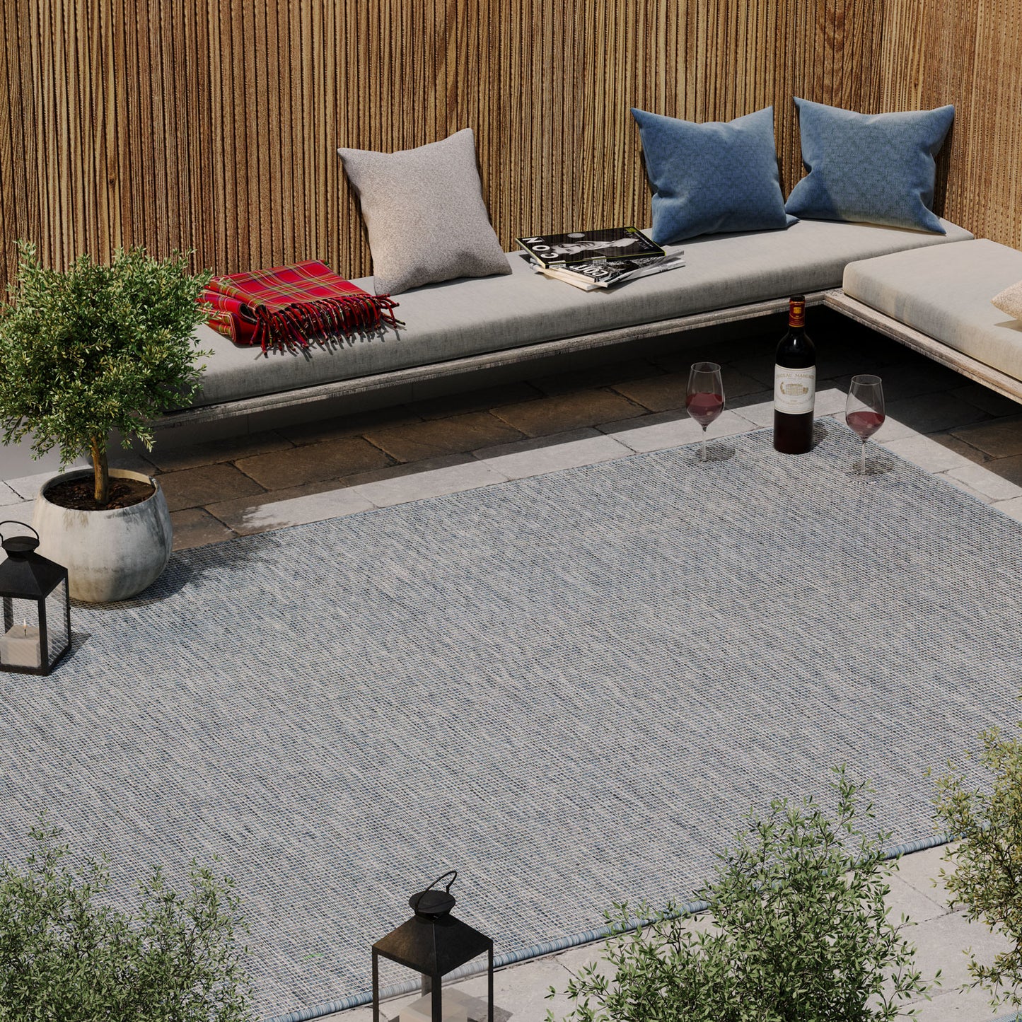 Mottled Weatherproof Outdoor Rug - Choose Your Colour