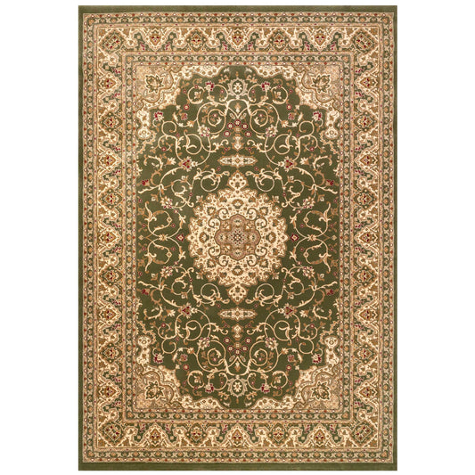 Traditional Green Bordered Rug