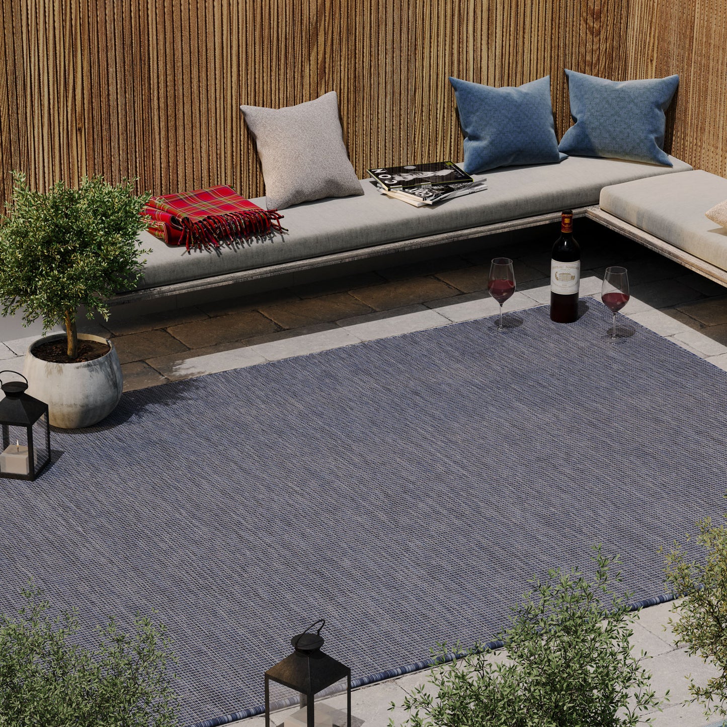 Mottled Weatherproof Outdoor Rug - Choose Your Colour