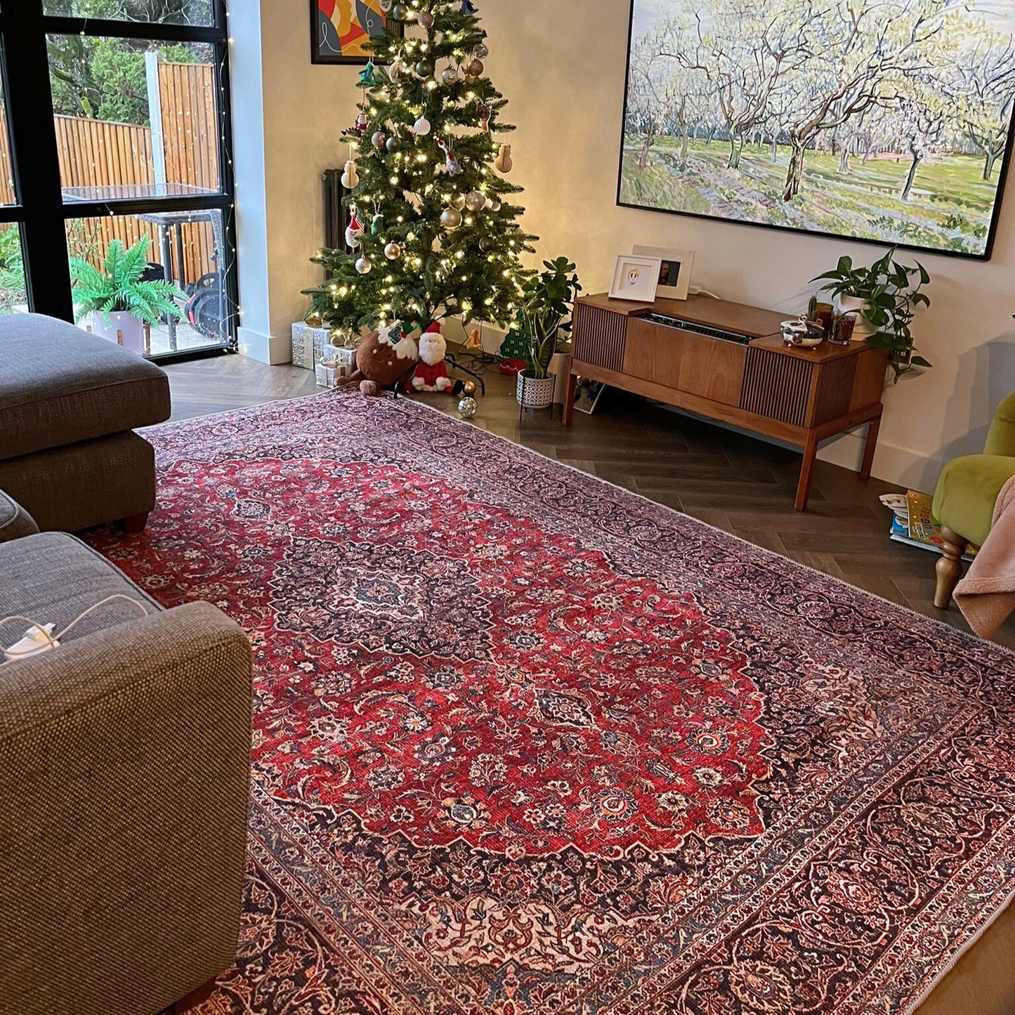 Washable Red Oriental Area Rug - Tullow