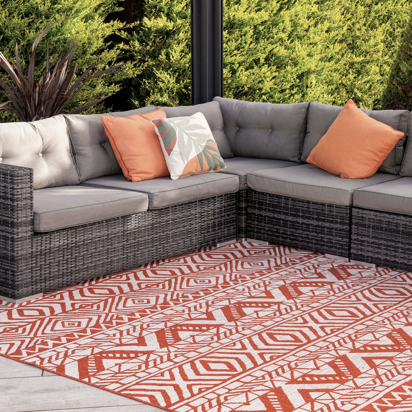 Dark Terra Flatweave Indoor Outdoor Rug - Ruskin