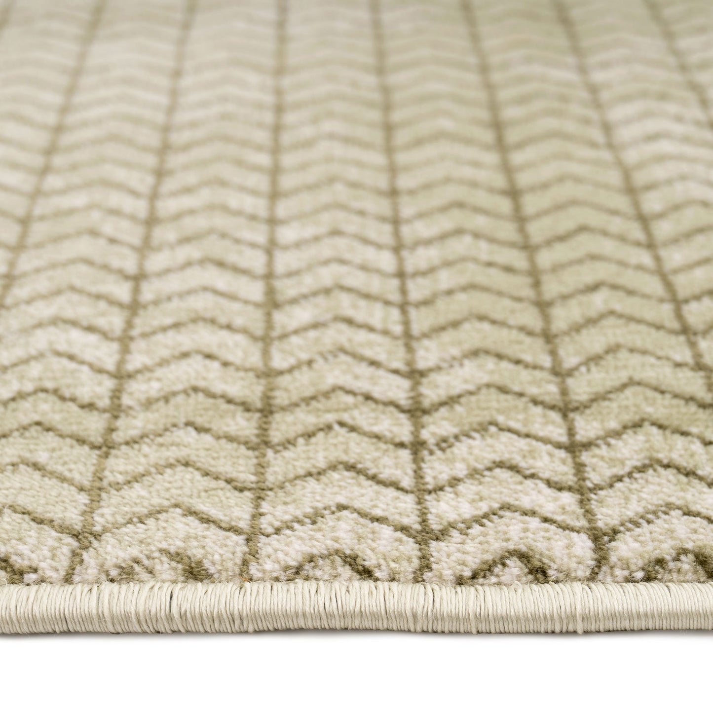 Soft Green Chevron Rug - Braided