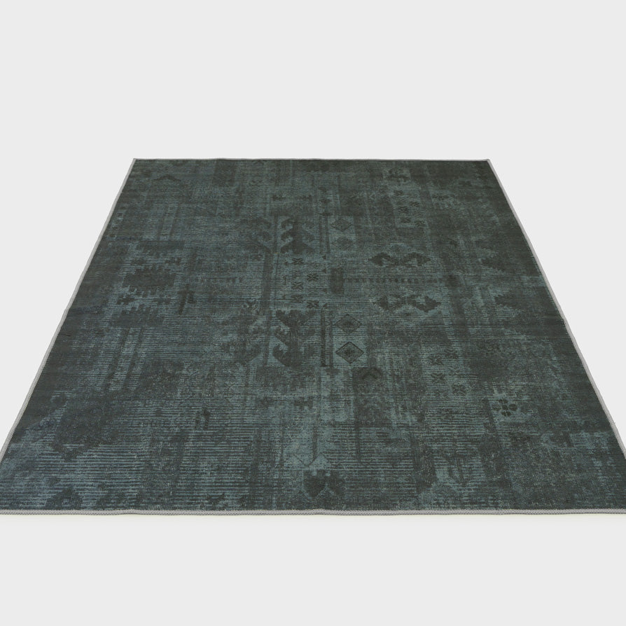 Vintage Distressed Green Washable Area Rug - Cleo