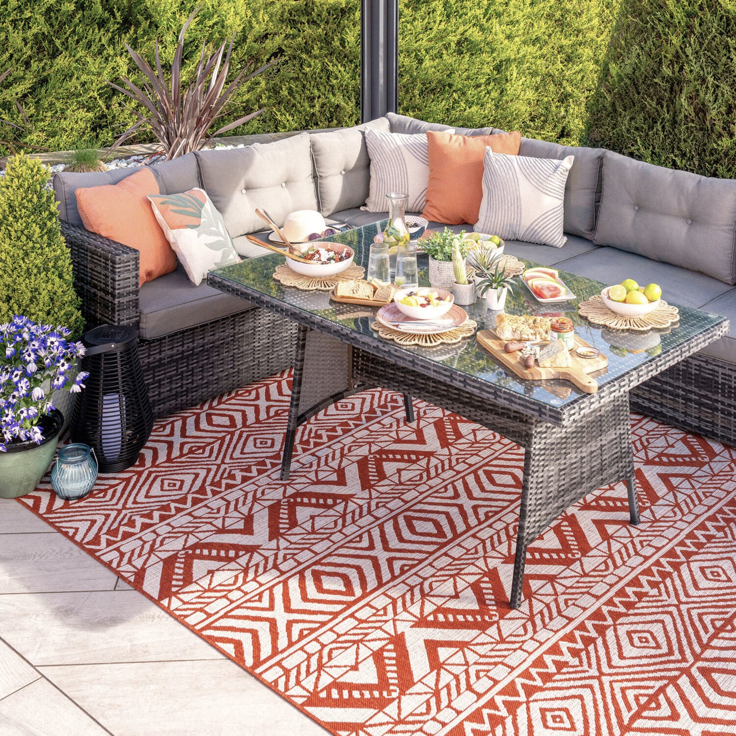 Dark Terra Flatweave Indoor Outdoor Rug - Ruskin