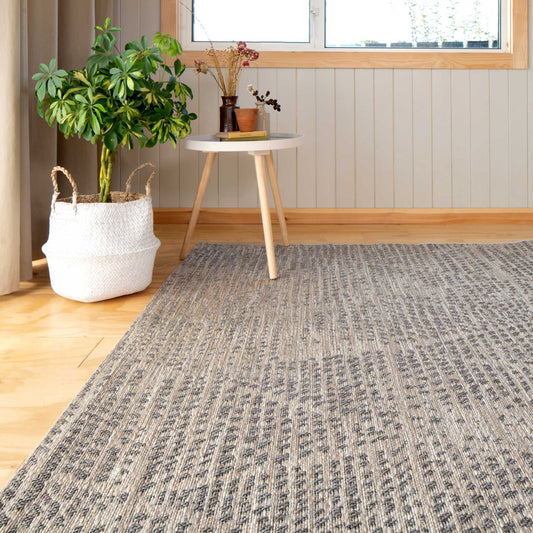 Diamond Grey Textured Flatweave Area Rug