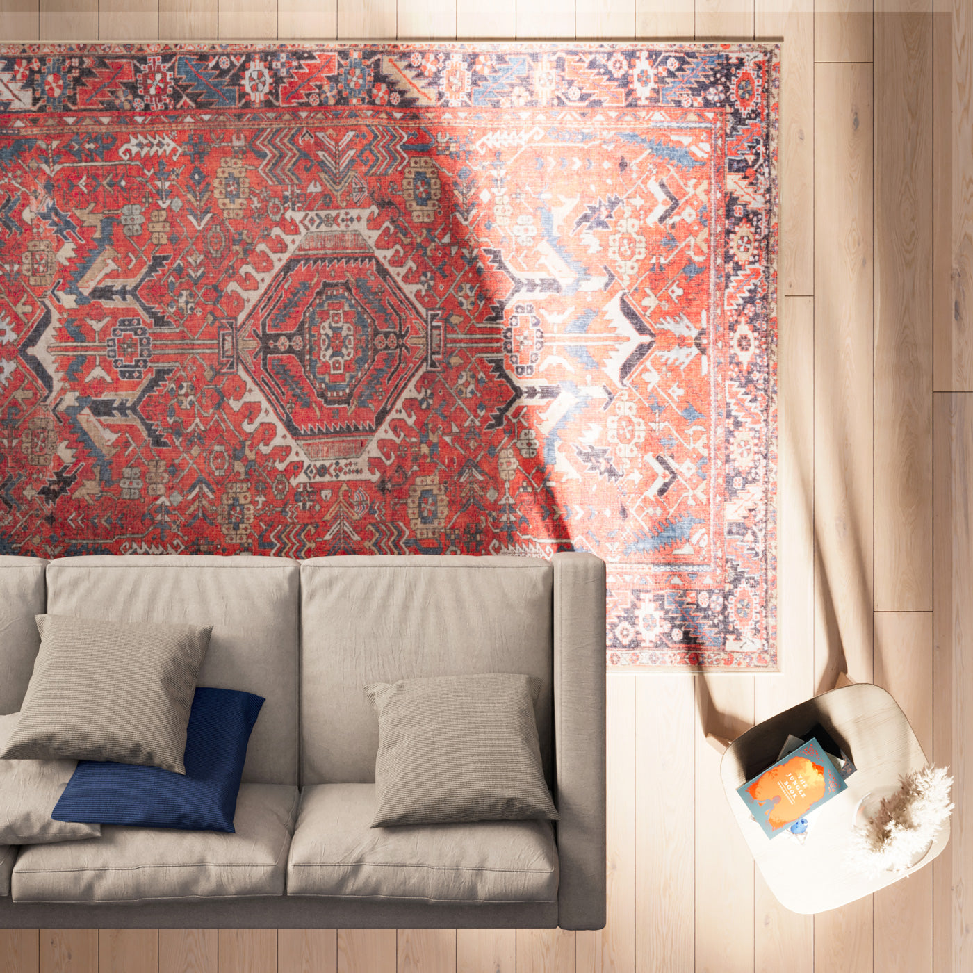 Washable Red Kazak Style Rug - Rudd