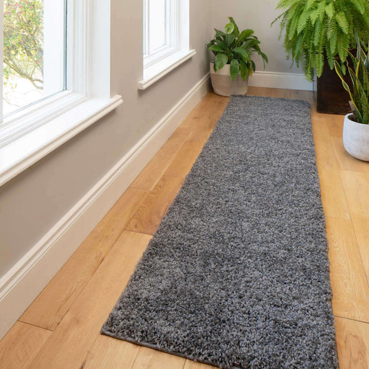 Grey Shaggy Runner Rug