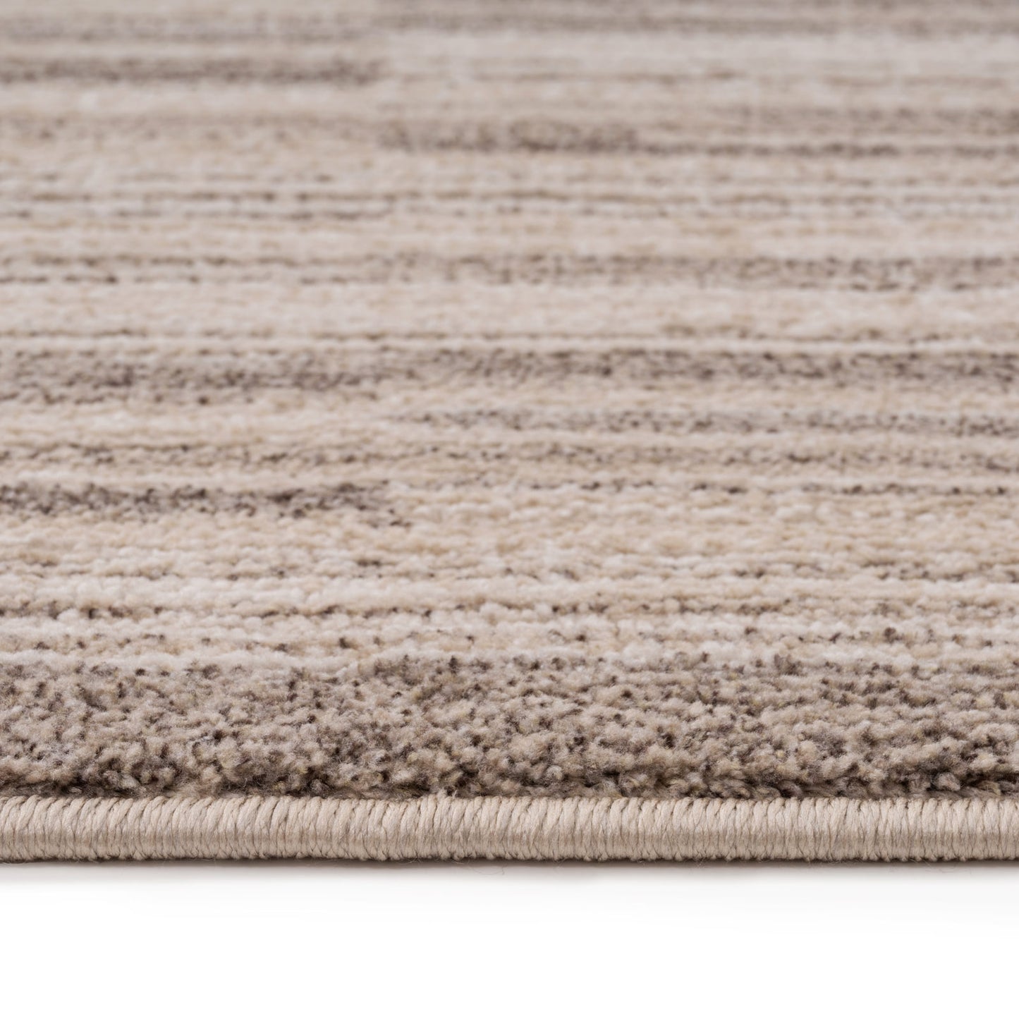 Neutral Beige Linear Living Room Rug - Elias