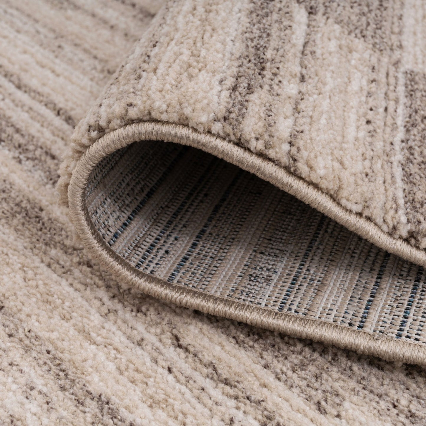 Neutral Beige Linear Runner Rug