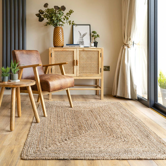 Natural Rustic Braided Jute Rug