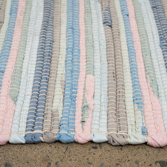 Pastel Striped Sustainable Recycled Cotton Rug