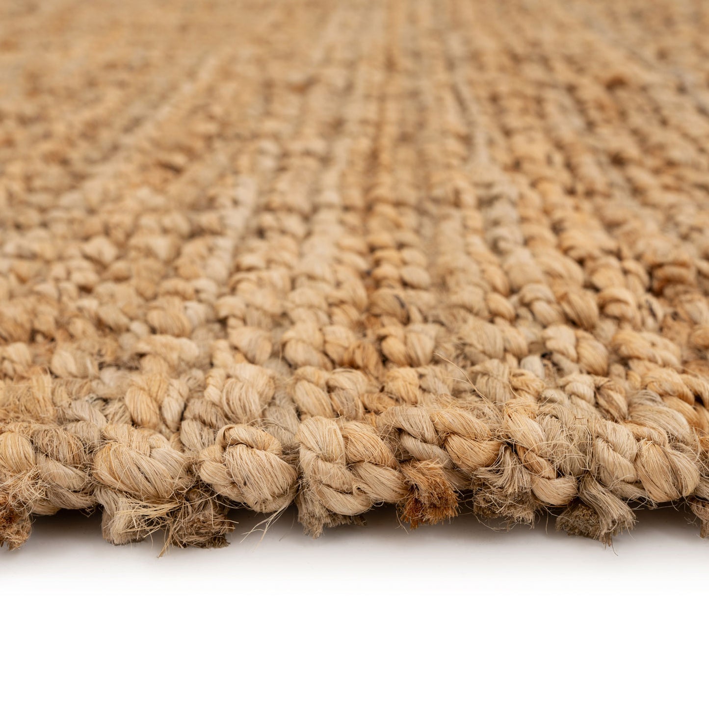 Natural Woven Square Rug - Braided