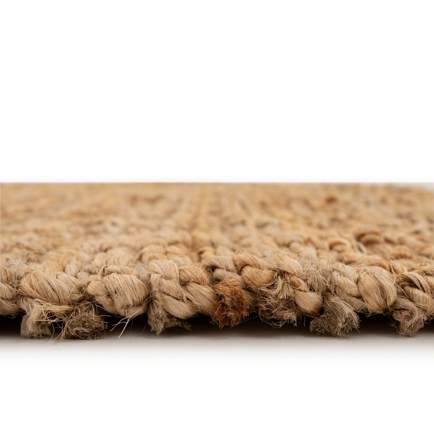 Natural Woven Square Rug - Braided