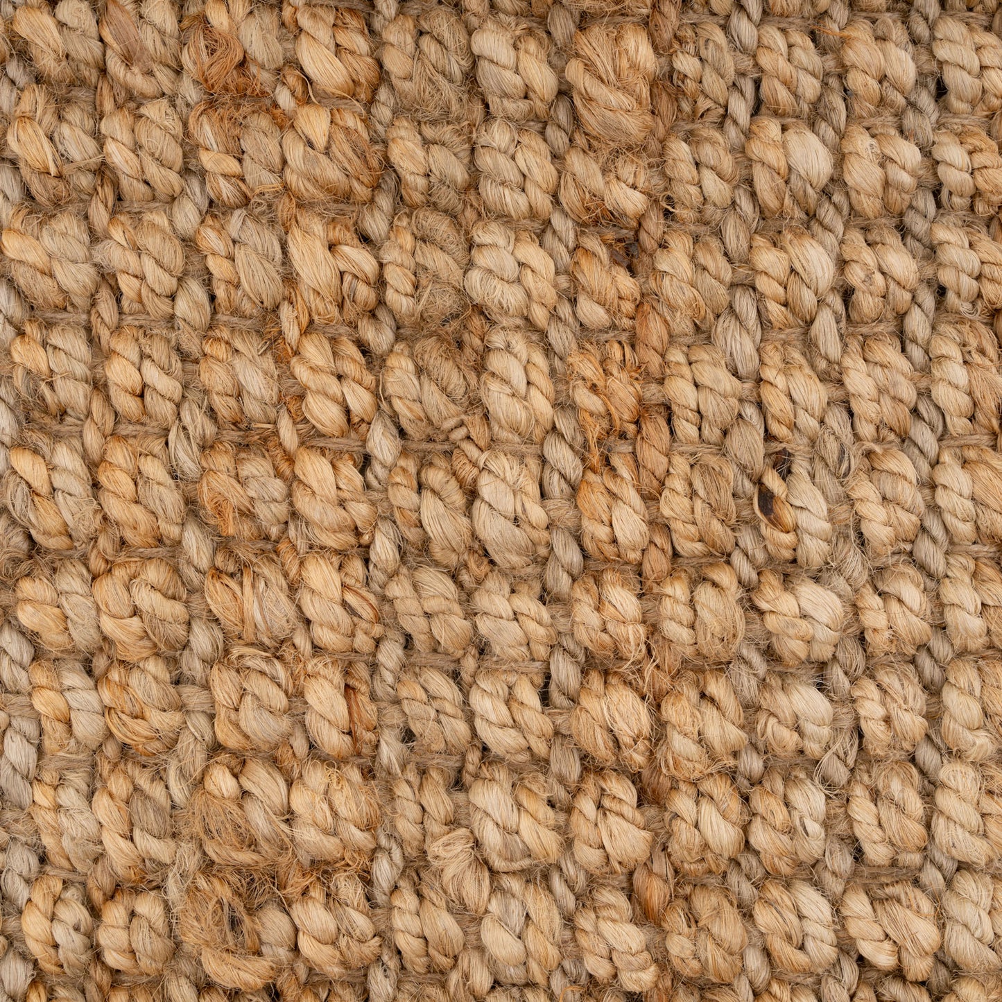 Natural Woven Square Rug - Braided