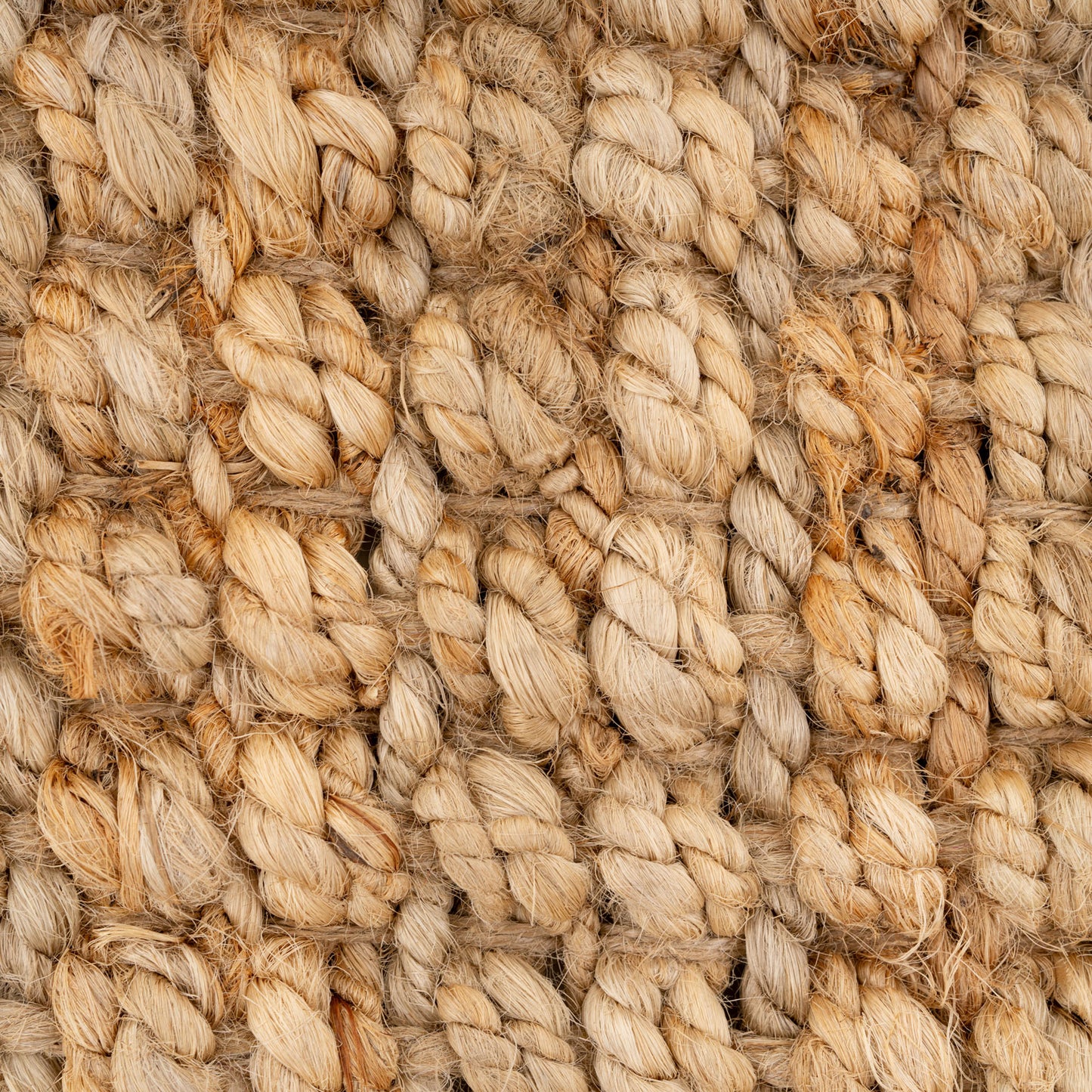 Natural Woven Square Rug - Braided