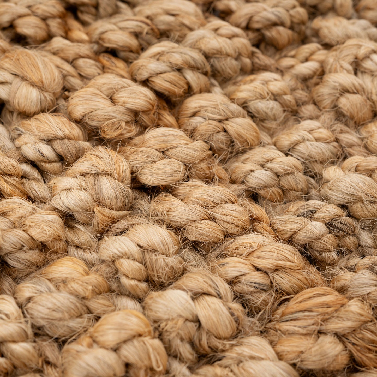 Natural Woven Square Rug - Braided